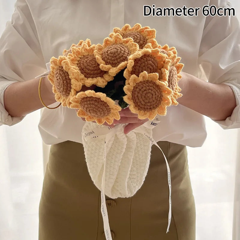 Rose Bouquet Blanket Crochet Sunflower Blanket Bouquet Handmade Blanket of Roses Sofa Blanket manta de rosas Manta De Ramo