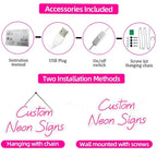 Custom LED Neon Sign Personalized Name Light for Kid Teens Bedroom Unique Gift with Customizable Designs for Trendy Wall Decor