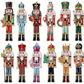 12PCS Nutcracker Wooden Decorative Set - Christmas Gift, Party Decoration And Home Decor