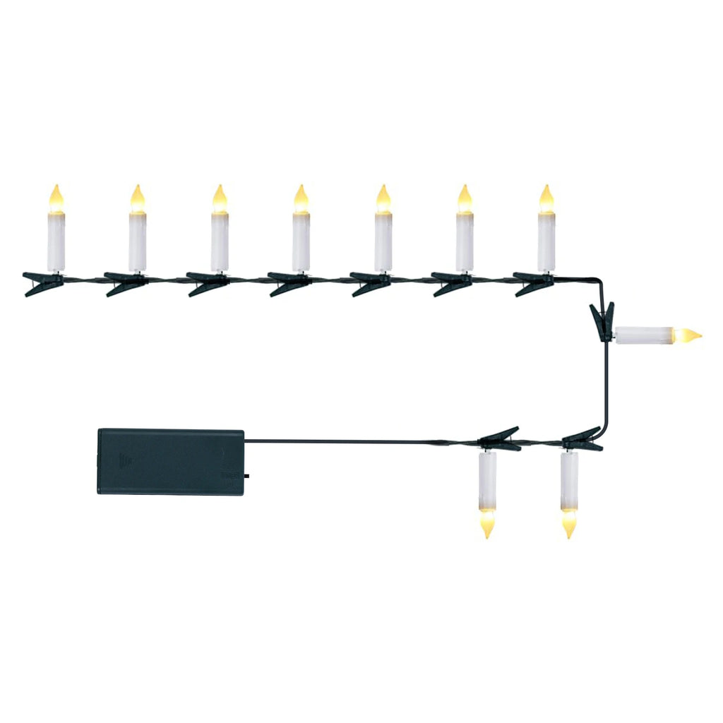 Christmas LED Candle String Light with Clips 8 Mode Remote Control Flameless Battery Operated Candle Light for Xmas Party Decor