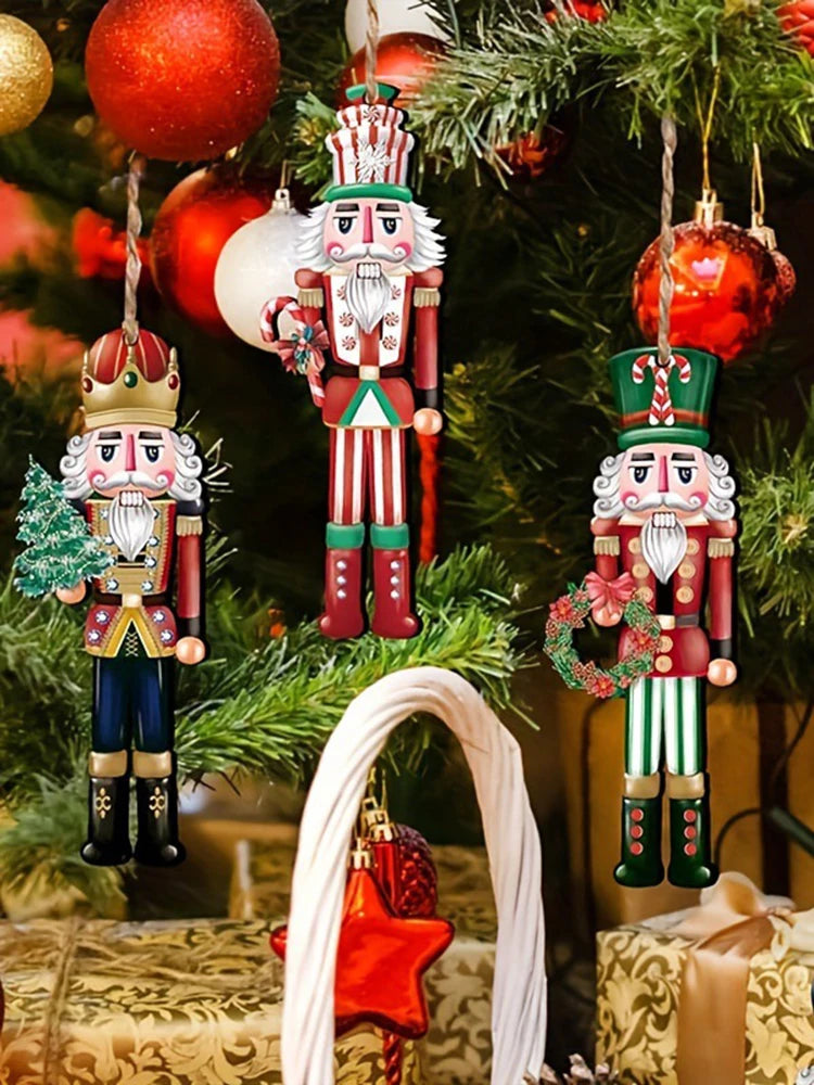 12PCS Nutcracker Wooden Decorative Set - Christmas Gift, Party Decoration And Home Decor