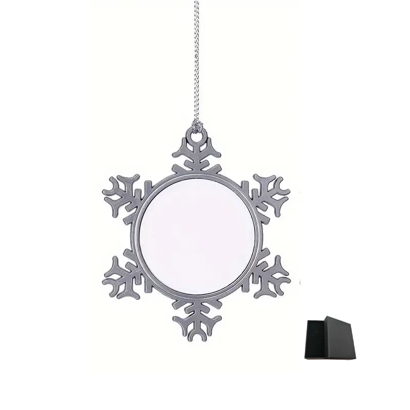 Personalised Picture Snowflake Pendant - Christmas & Winter Theme Metal Pendant for Home Decor, Holiday Decorations,