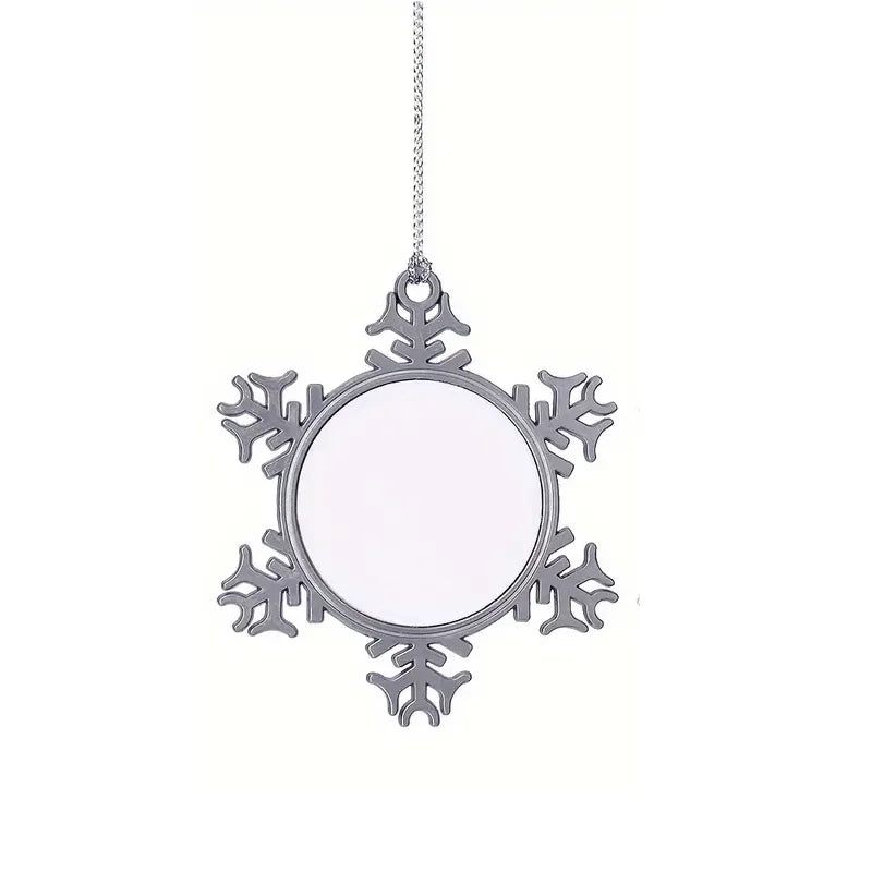 Personalised Picture Snowflake Pendant - Christmas & Winter Theme Metal Pendant for Home Decor, Holiday Decorations,