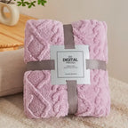 Fluffy Coral Velvet Blanket Flannel Plush Comfortable Thickened and Warm Soft Sofa Throw Blanket for Air-Conditioned Room Luxury