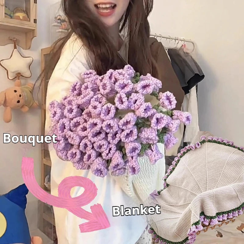 Rose Bouquet Blanket Crochet Sunflower Blanket Bouquet Handmade Blanket of Roses Sofa Blanket manta de rosas Manta De Ramo